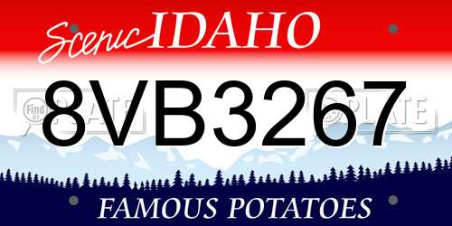 8VB3267 Idaho License Plate