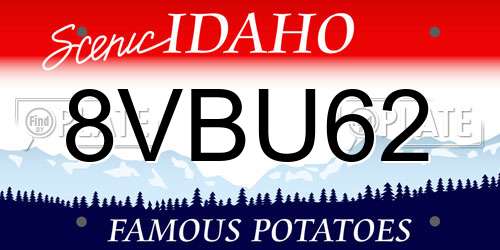 8VBU62 Idaho License Plate