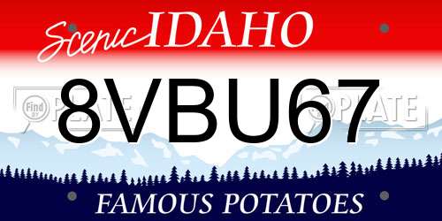 8VBU67 Idaho License Plate