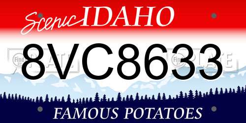 8VC8633 Idaho License Plate