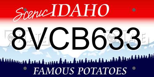 8VCB633 Idaho License Plate