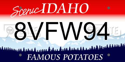 8VFW94 Idaho License Plate