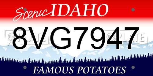 8VG7947 Idaho License Plate