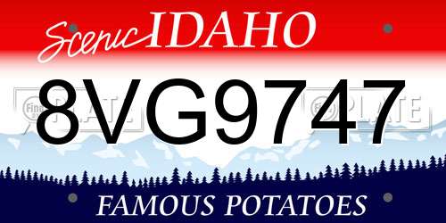 8VG9747 Idaho License Plate