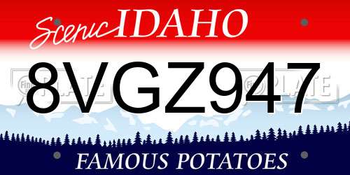 8VGZ947 Idaho License Plate