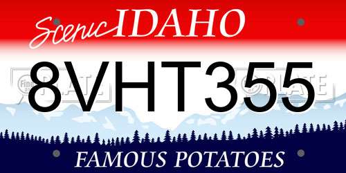 8VHT355 Idaho License Plate