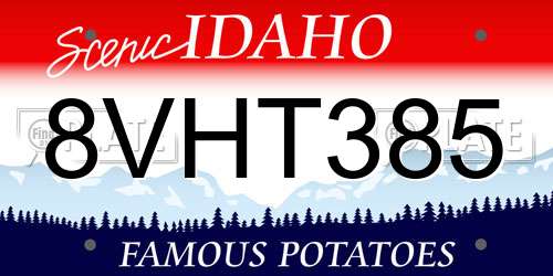 8VHT385 Idaho License Plate