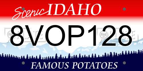 8VOP128 Idaho License Plate