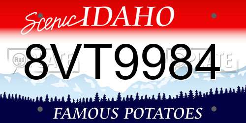 8VT9984 Idaho License Plate