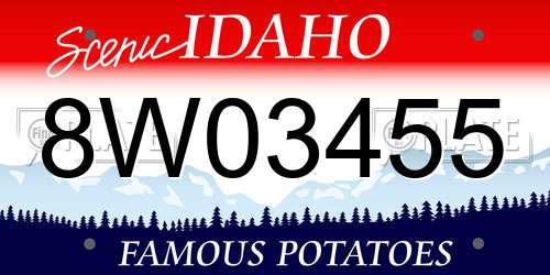 8W03455 Idaho License Plate