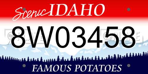 8W03458 Idaho License Plate