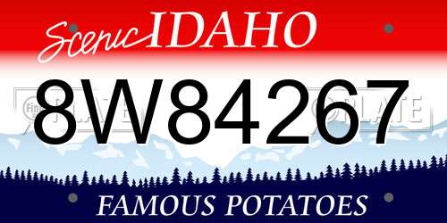 8W84267 Idaho License Plate