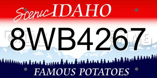 8WB4267 Idaho License Plate