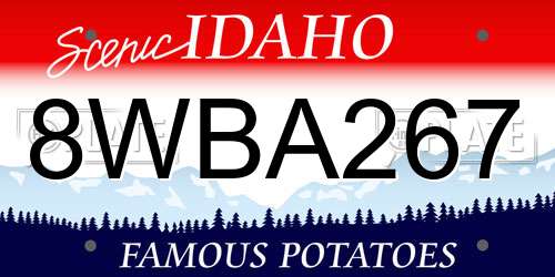 8WBA267 Idaho License Plate