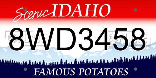 8WD3458 Idaho License Plate