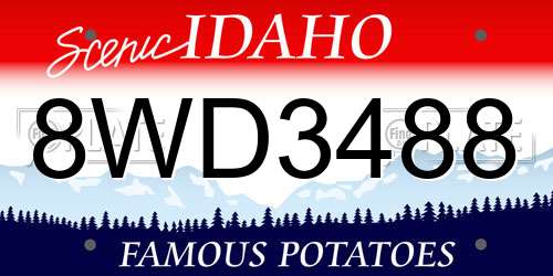 8WD3488 Idaho License Plate