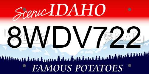 8WDV722 Idaho License Plate