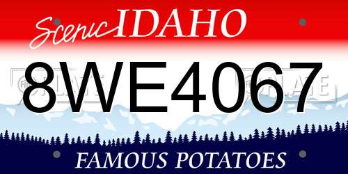 8WE4067 Idaho License Plate