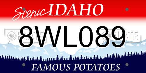 8WL089 Idaho License Plate