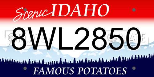 8WL2850 Idaho License Plate