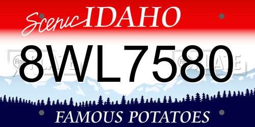 8WL7580 Idaho License Plate