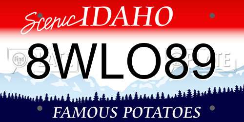 8WLO89 Idaho License Plate