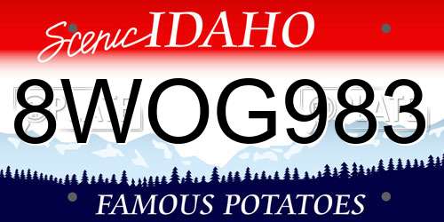 8WOG983 Idaho License Plate