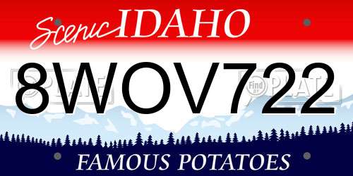 8WOV722 Idaho License Plate