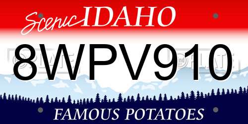 8WPV910 Idaho License Plate