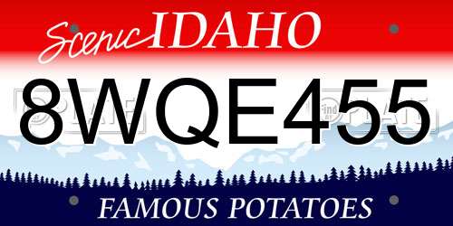 8WQE455 Idaho License Plate