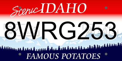 8WRG253 Idaho License Plate