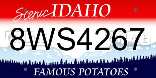 8WS4267 Idaho License Plate