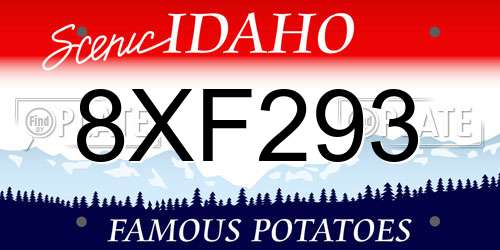 8XF293 Idaho License Plate