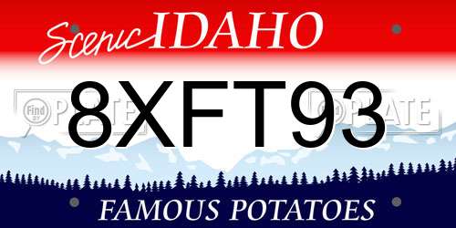 8XFT93 Idaho License Plate