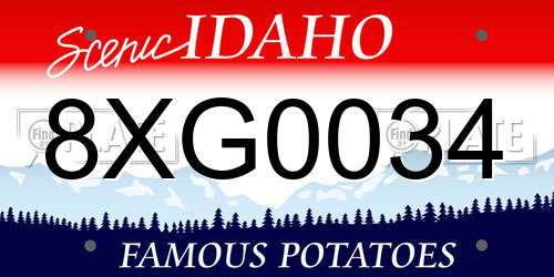 8XG0034 Idaho License Plate
