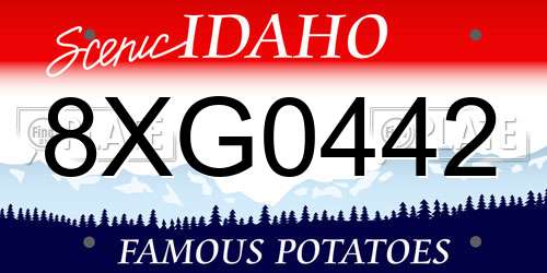 8XG0442 Idaho License Plate