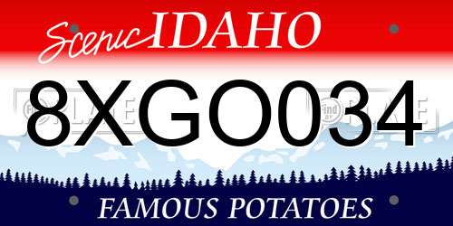 8XGO034 Idaho License Plate