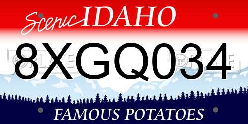 8XGQ034 Idaho License Plate