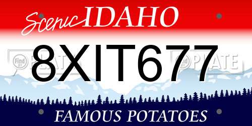 8XIT677 Idaho License Plate