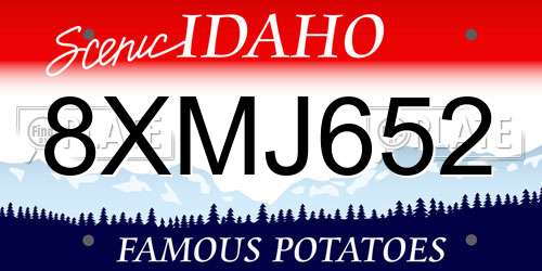 8XMJ652 Idaho License Plate