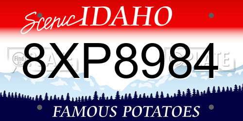 8XP8984 Idaho License Plate