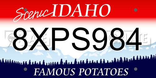 8XPS984 Idaho License Plate