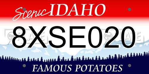 8XSE020 Idaho License Plate