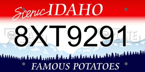 8XT9291 Idaho License Plate