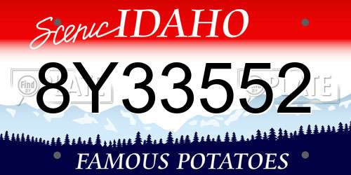 8Y33552 Idaho License Plate