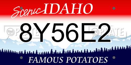 8Y56E2 Idaho License Plate