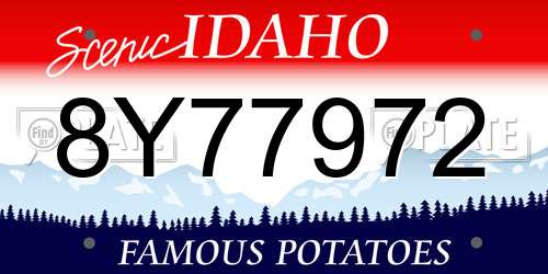 8Y77972 Idaho License Plate