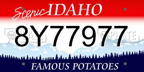 8Y77977 Idaho License Plate