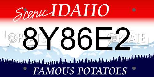 8Y86E2 Idaho License Plate