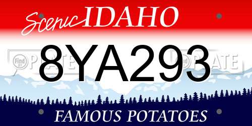 8YA293 Idaho License Plate